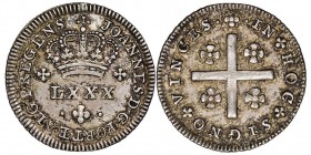 Portugal Joao V 1706-1750
Tostao, ND, AG 3.5 g.
Ref : KM#177, Gomez 14
Conservation : NGC MS63