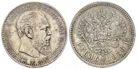 Alexandre III 1881-1894
Rouble, 1886 АГ, St. Petersburg, AG
Ref : Bitkin 60, Dav. 292
Conservation : PCGS AU55. Large Head