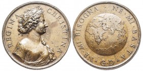 Sweden
Cristina 1626-1689 
Medaille, 1680, opus: Massimiliano Soldani, AE 97.3 g. Ø 62 mm.
Ref : Vannel Toderi Bargello II/152, De Bildt p. 114, 119
C...