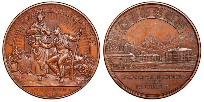 Confédération helvétique 1848- à nos jours
Médaille en bronze, Einsiedeln, 1889,...