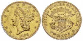 USA
20 Dollars, Philadelphia, 1852, AU 33.43g. 
Ref : KM#74.1, Fr.169 
Conservation : PCGS XF45