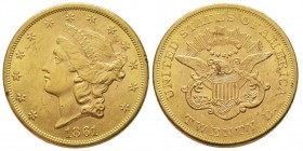 20 Dollars, Philadelphie, 1861, AU 33.43 g.
Ref : Fr. 169, KM#74.1
Conservation : NGC MS61