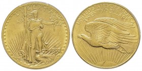 20 Dollars, Denver, 1908 D, AU 33.43 g.
Ref : Fr. 184, KM#127
Conservation : PCGS MS63 No Motto