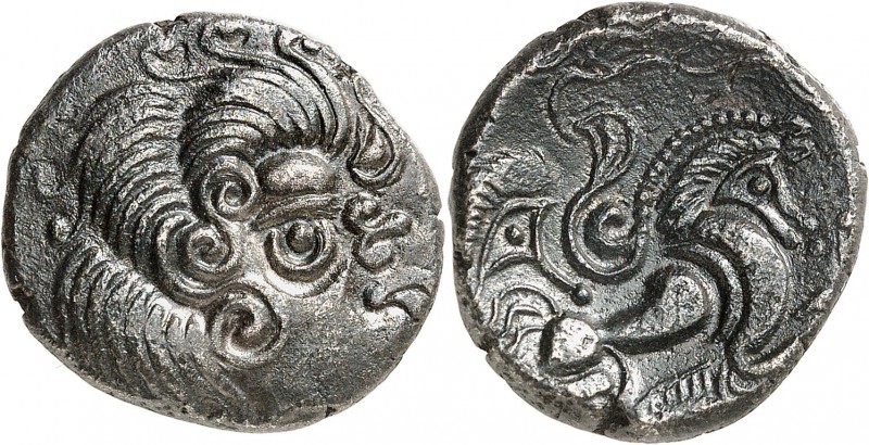 GAULE
Coriosolites (fin de la Ière moitié du Ier siècle av. J.C.). Statère de b...