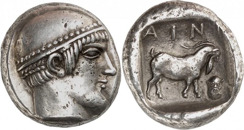 GRÈCE ANTIQUE
Thrace, Ainos (461/0-459/8 av. J.C.). Tétradrachme argent.
Av. T...