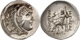 GRÈCE ANTIQUE
Thrace, Odessos (ca 190/88-183/0 av. J.C.). Tétradrachme au type d’Alexandre III argent.
Av. Tête d’Héraclès imberbe à droite, coiffée...