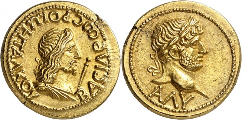 GRÈCE ANTIQUE
Royaume du Bosphore, Rhoemetalces (131/2-153/4). Statère d’or.
A...