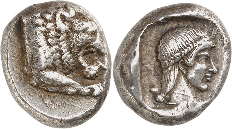 GRÈCE ANTIQUE
Carie, Cnide (465-449 av. J.C.). Drachme argent. (vers 450 av. J....