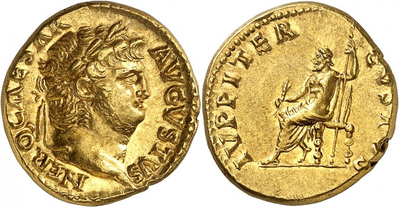 EMPIRE ROMAIN
Néron (54-68). Aureus 64-65, Rome.
Av. Buste lauré à droite. Rv....