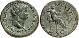 EMPIRE ROMAIN
Néron (54-68). As 65, Rome.
Av. Buste lauré à droite. Rv. Securitas à droite.
Ric. 596. 14,27 g.
Superbe