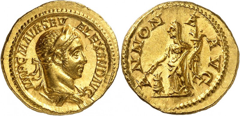 EMPIRE ROMAIN
Alexandre Sévère (222-235). Quinaire.
Av. Buste lauré et drapé à...