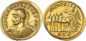 EMPIRE ROMAIN
Probus (276-282). Aureus, Serdica.
Av. Buste casqué et cuirassé à gauche. Rv. La victoire conduisant un quadrige à gauche.
Cal. 4229....