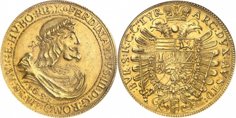 AUTRICHE
Ferdinand III (1637-1657). 10 ducats 1651, Vienne.
Av. Buste lauré et...