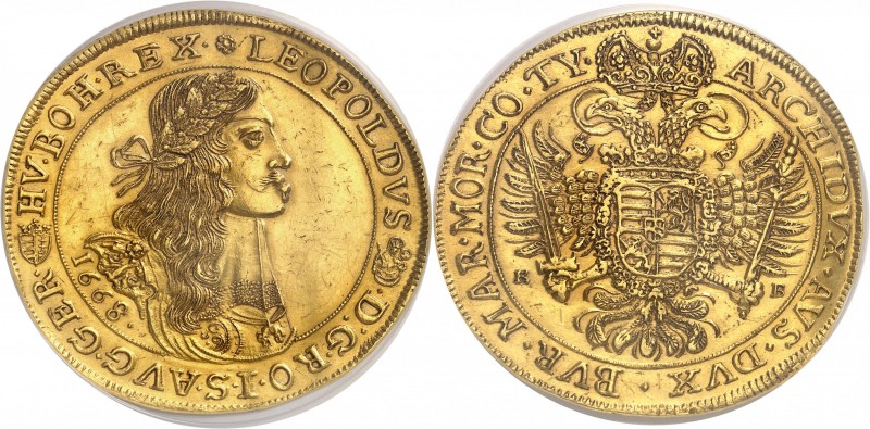 AUTRICHE
Leopold I (1657-1705). 10 ducats 1668, Kremitz.
Av. Buste drapé et la...