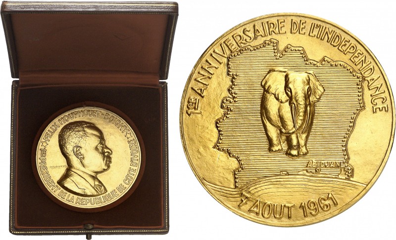CÔTE D'IVOIRE
République (1960 - à nos jours). Médaille en or 1961, frappée à l...