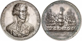 ÉGYPTE
Lord Nelson amiral du Nil (1758-1805). Médaille en argent 1798, célébrant la victoire anglaise sur les troupes françaises.
Av. Buste de trois...