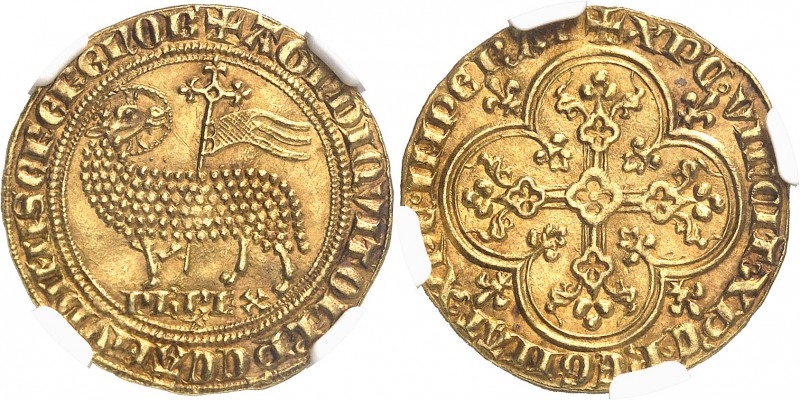 FRANCE
Philippe IV le Bel (1285–1314). Agnel d’or émission de 1311.
Av. Agneau...