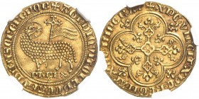 FRANCE
Philippe IV le Bel (1285–1314). Agnel d’or émission de 1311.
Av. Agneau pascal à gauche. Rv. Croix quadrilobée, feuillue et fleuronnée.
Dup ...