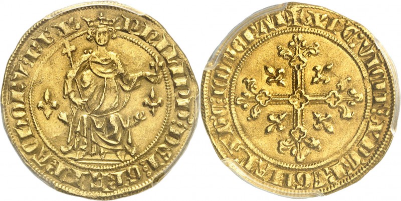 FRANCE
Philippe IV (1285-1314). Florin d’or à la reine, émission de 1305.
Av. ...