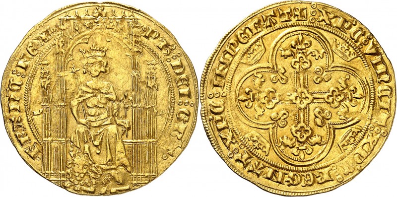 FRANCE
Philippe VI (1328-1350). Lion d’or, émission du 31 octobre 1338.
Av. Le...