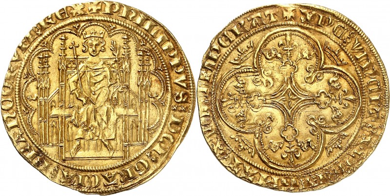 FRANCE
Philippe VI (1328-1350). Chaise d’or 2ème émission de 1346.
Av. Le roi ...