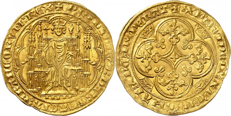 FRANCE
Philippe VI (1328-1350). Chaise d’or 2ème émission de 1346.
Av. Le roi ...
