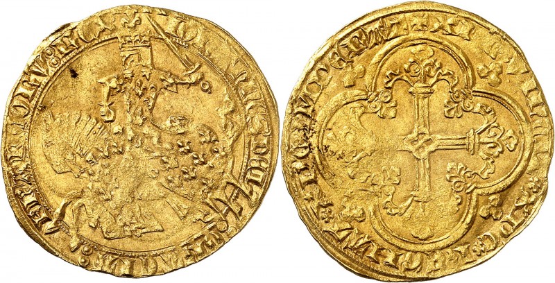 FRANCE
Jean le Bon (1350-1364). Franc à cheval, décembre 1360, gravure du cheva...