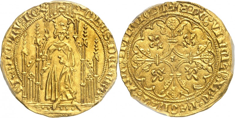 FRANCE
Jean II le Bon (1350-1364). Royal d’or 2ème émission avril 1359.
Av. Le...