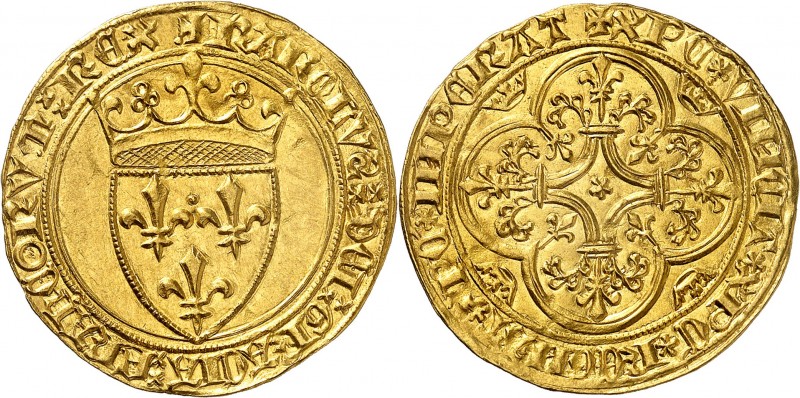FRANCE
Charles VI (1380-1422). Écu d’or à la couronne première émission.
Av. É...