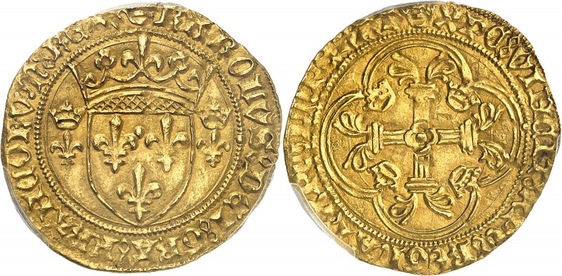 FRANCE
Charles VII (1422-1461). Écu d’or à la couronne 3e type, 2e émission, An...