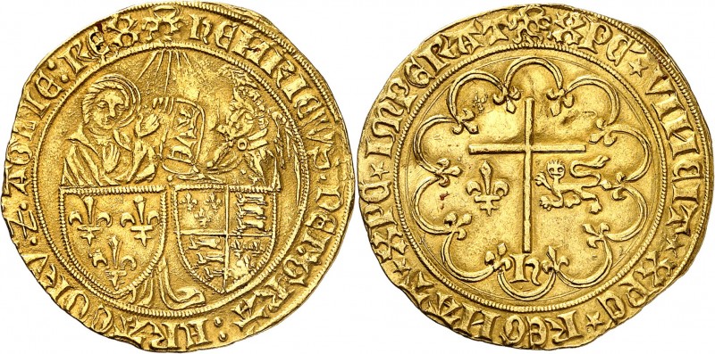 FRANCE
Henri VI d’Angleterre (1422-1453). Salut d’or seconde émission, Le Mans....