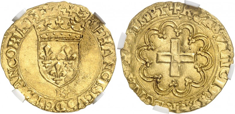FRANCE
François Ier (1515-1547). Écu d’or à la petite croisette K, Bordeaux.
A...