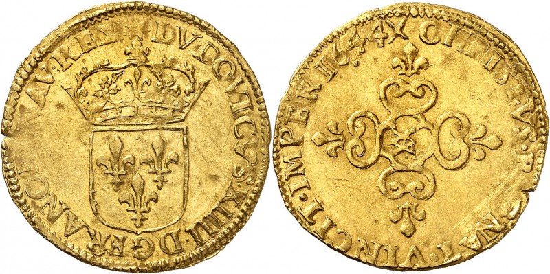 FRANCE
Louis XIV (1643-1715). Écu d’or 1644 MA, Marseille.
Av. Écu de France c...