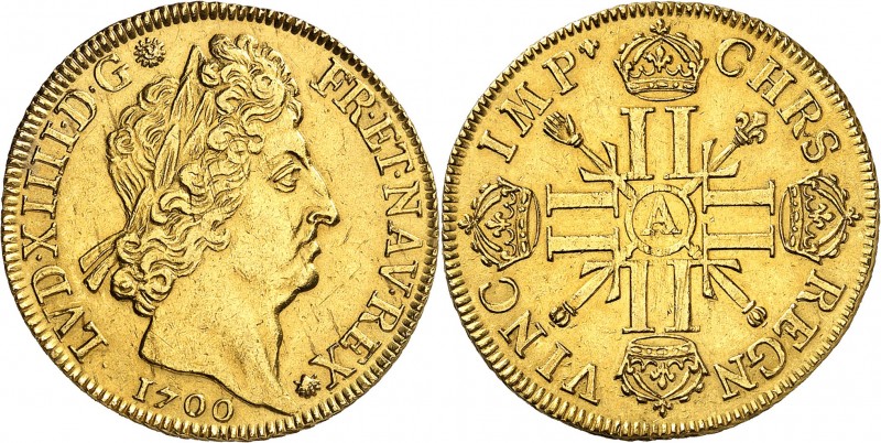 FRANCE
Louis XIV (1643-1715). Double louis d’or aux 8 L et aux insignes 1700 A,...