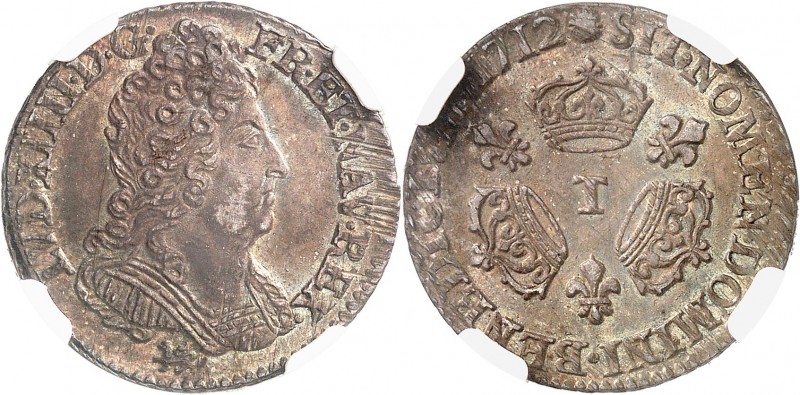 FRANCE
Louis XIV (1643-1715). 1/10 écu 1712 T, Nantes.
Av. Buste drapé à droit...