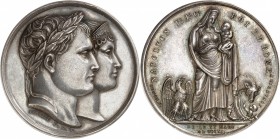 FRANCE
Premier Empire / Napoléon Ier (1804-1814). Médaille en argent 1811, célébrant la naissance du roi de Rome le 11 mars 1811, par Andrieu et Joua...