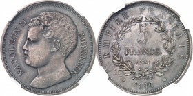 FRANCE
Napoléon II (1811-1832). 5 francs 1816, essai en argent.
Av. Buste du roi de Rome à gauche. Rv. Valeur dans une couronne.
G. 596.
NGC MS 62...