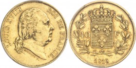 FRANCE
Louis XVIII (1814-1824). 40 francs 1816, présérie en or, sans différent.
Av. Tête nue à droite. Rv. Écu de France couronné, entouré d’une cou...