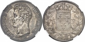 FRANCE
Charles X (1824-1830). 5 francs 1826 A, Paris.
Av. Tête nue à gauche. Rv. Écu de France couronné, entouré d’une couronne de laurier.
G. 643....