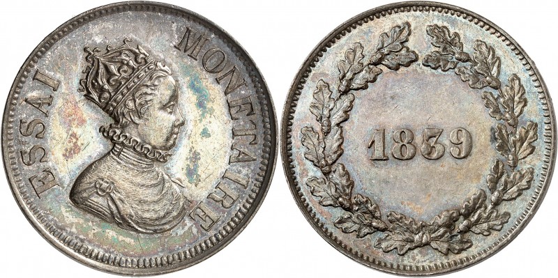 FRANCE
Louis Philippe Ier (1830-1848). Essai monétaire 1839, en argent.
Av. Bu...