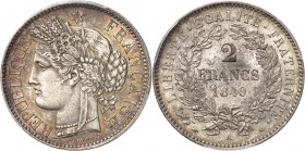 FRANCE
II République (1848-1852). 2 francs 1849 A, Paris.
Av. Tête de Cérès à gauche. Rv. Valeur dans une couronne.
G. 522.
PCGS MS 66. Exemplaire...