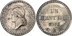 FRANCE
IIe République (1848-1852). 1 centime 1848, essai en argent. 
Av. Tête de la République à gauche. Rv. Valeur et date.
Maz. 1232b ag.
PCGS S...