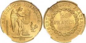 FRANCE
IIIe République (1870-1940). 20 francs 1874 A, Paris.
Av. Génie gravant le mot constitution sur une table. Rv. Valeur dans une couronne.
G. ...