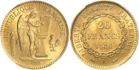 FRANCE
IIIe République (1870-1940). 20 francs 1886 A, Paris.
Av. Génie gravant le mot constitution sur une table. Rv. Valeur dans une couronne.
G. ...