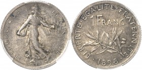 FRANCE
IIIe République (1870-1940). 1 franc 1898, présérie 1 et franc alignés.
Av. La Semeuse à gauche. Rv. Valeur.
Gem. 94.1.
Top pop : Seul exem...