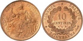 FRANCE
IIIe République (1870-1940). 10 centimes (1897), épreuve double revers du 10 centimes Oudiné et 10 centimes Dupuis.
Av. La République assise ...
