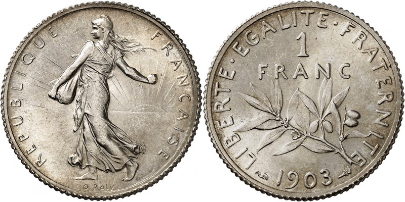 FRANCE
IIIe République (1870-1940). 1 franc 1903.
Av. La semeuse à gauche. Rv....