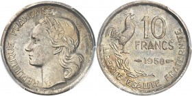 FRANCE
IVe République (1947-1958). 10 francs Guiraud 1950, essai en argent, tranche lisse.
Av. Tête de la République à gauche. Rv. Valeur au dessus ...
