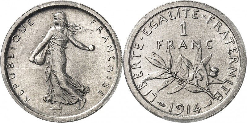 FRANCE
Ve République (1958 à nos jours). 1 franc (1959) frappé avec les coins d...