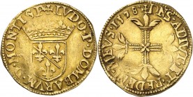FRANCE FÉODALES
Dombes, Louis II (1560-1582). Double écu d’or 1578, Trévoux.
Av. Écu couronné. Rv. Croix fleurdelisée.
Divo 24; Fr. 121, 6,54 g.
T...